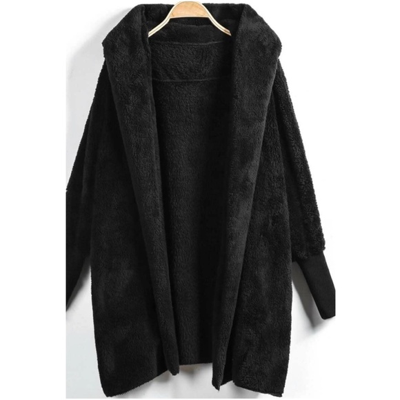 Cozy Teddy Open Front Hoodie Jacket Coat - Picture 6 of 13